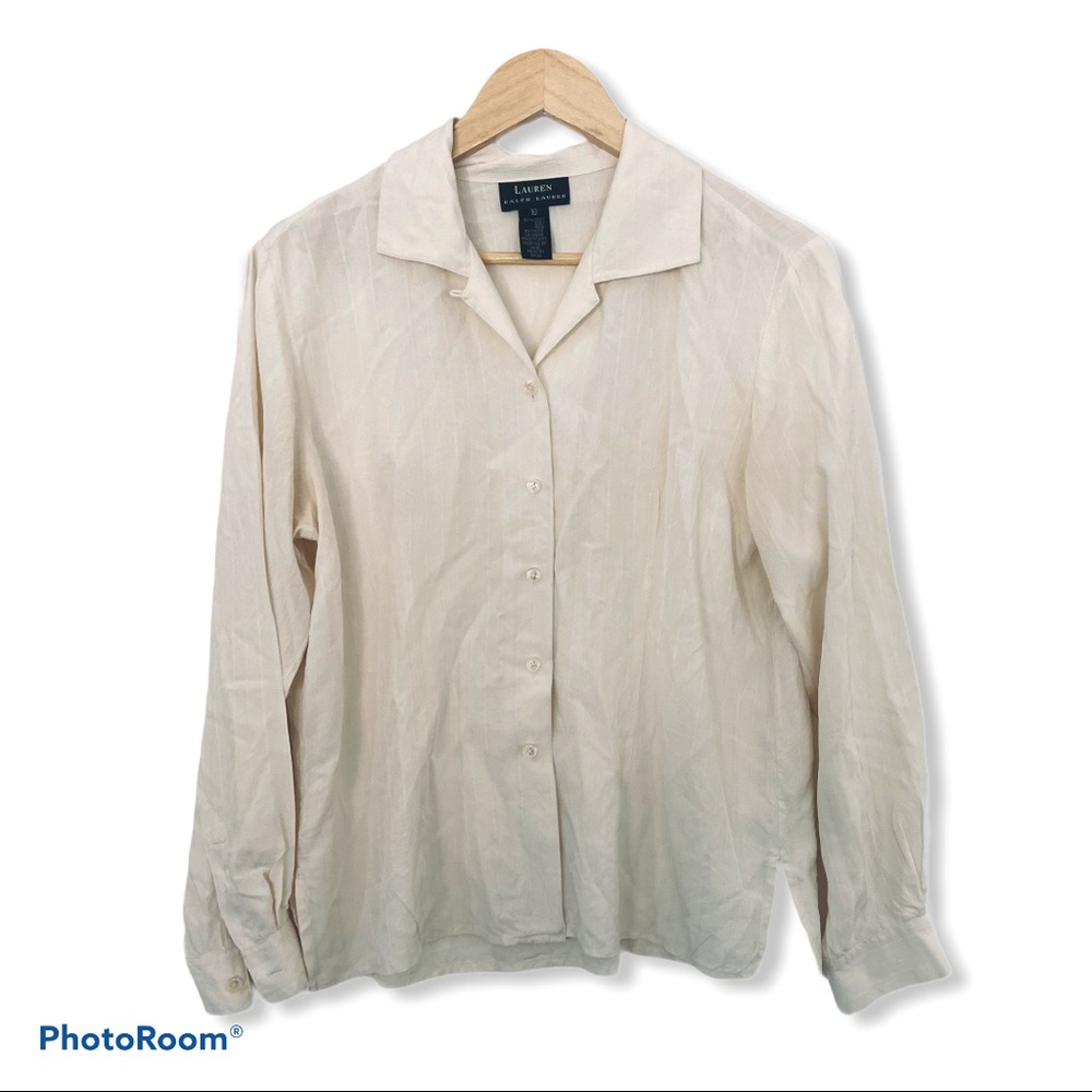 Womens Ralph Lauren Silk Shirt Size 10 Button Down
